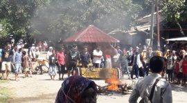 susana blokade jalan di kelurahan rontu kota bima.masa menuntut polisi mengungkap pelaku pembunuhan 