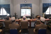 Foto Suasana Pada Saat Upacara Peringatan hari lahirnya pancasila Tahun 2021